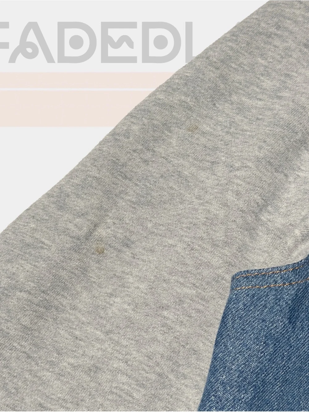 Levi's Blue Denim Trucker Jacket with Grey Hoodie Sleeves